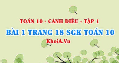 Bài 1 trang 18 SGK Toán 10 tập 1 Cánh Diều